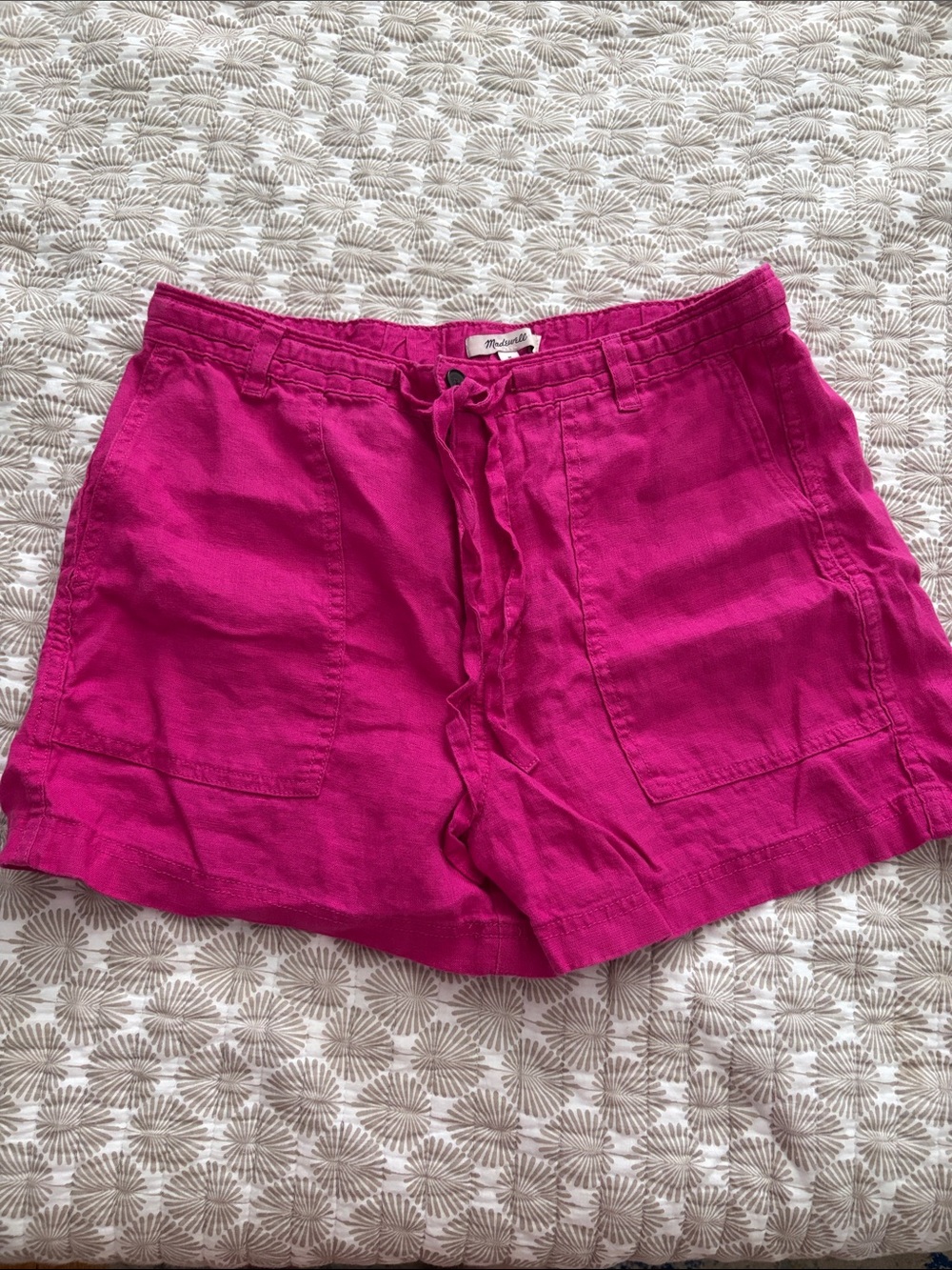 Madewell Pink Linen Shorts